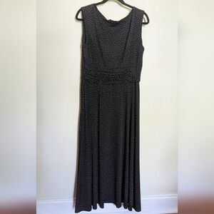 Jessica Howard Black & White Polka Dot Sleeveless Maxi Dress Women's Size 14
